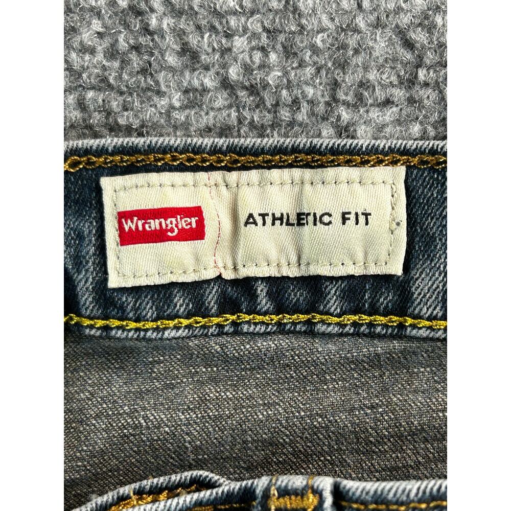 Wrangler Athletic Fit Jeans Men's 28x30 Dark Wash Stretch Straight Leg Denim - Picture 3 of 8